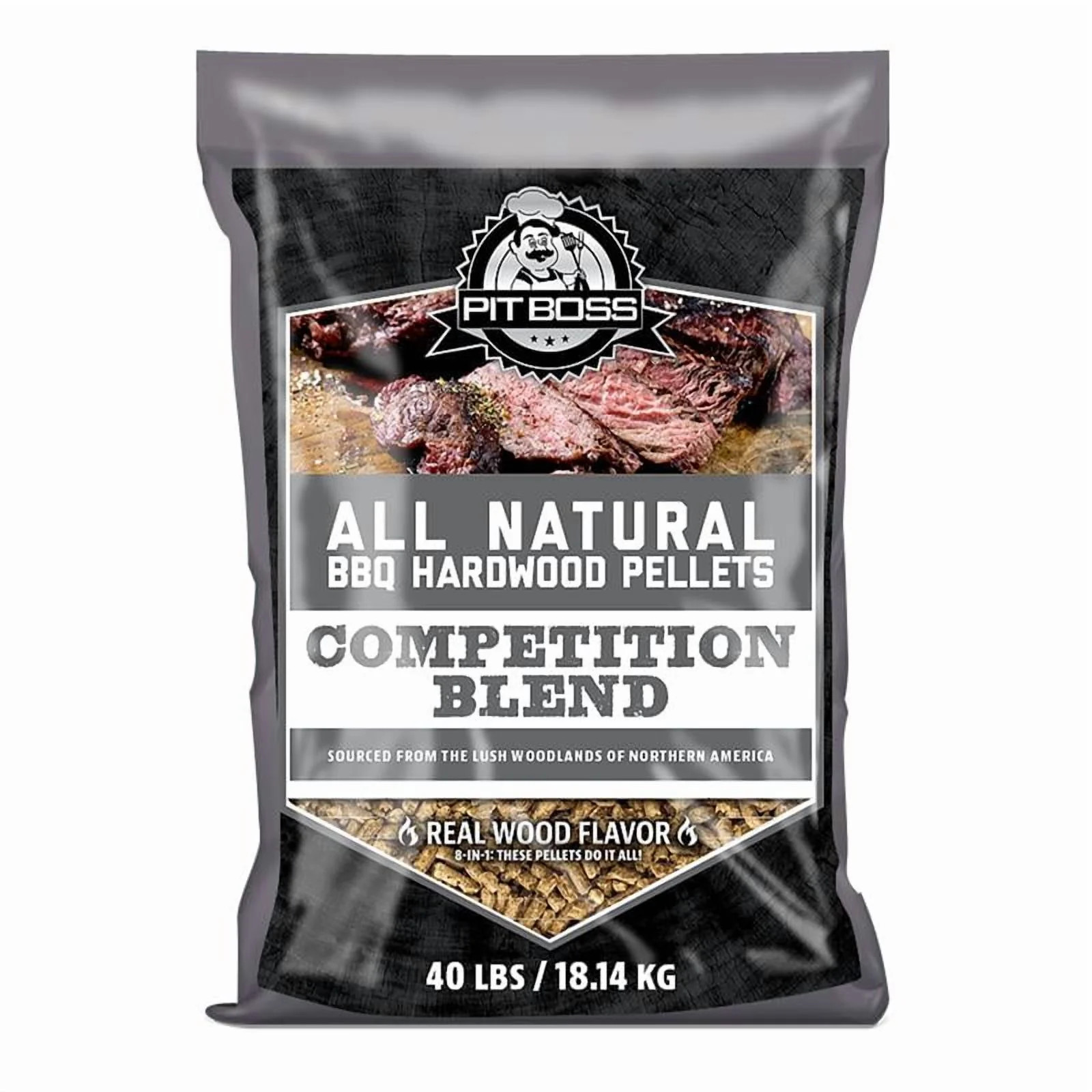 Pit Boss Hardwood BBQ Pellets Competition Blend 40 lb Bag All Natural, No Fees