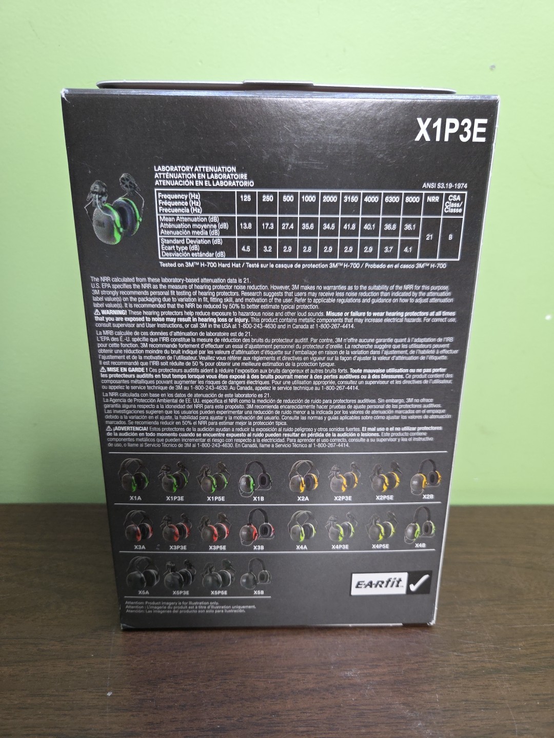 3M X1P3E Peltor Cap Mount Ear Muffs Hard Hat Attachment Noise Reduction NRR 21dB