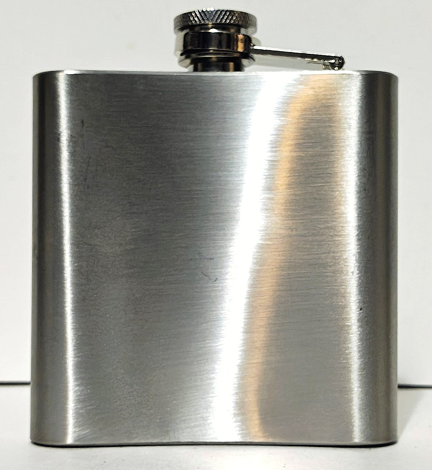 6-ounce Flask - Engraved Barrels Design - Stainless Steel - No Leak Attached Cap