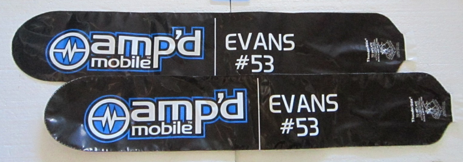 NOS 2007 TYLER EVANS #53 SUPERCROSS AMP'D MOBILE THUNDERSTIX PAIR memorabilia