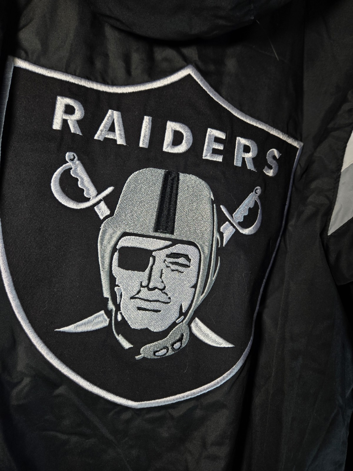 Oakland Raiders Mens Reversible Jacket NFL Football Embroidered Sz S Hoodie