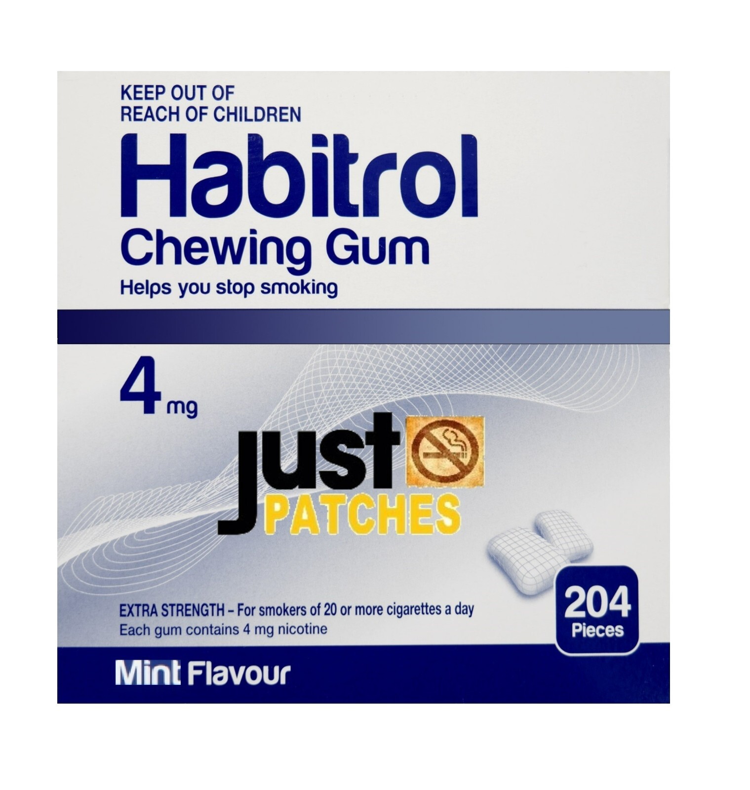 Habitrol Nicotine Gum 4 mg MINT (2040 total Pieces, 10 Bulk Boxes) NEW 11 /2027
