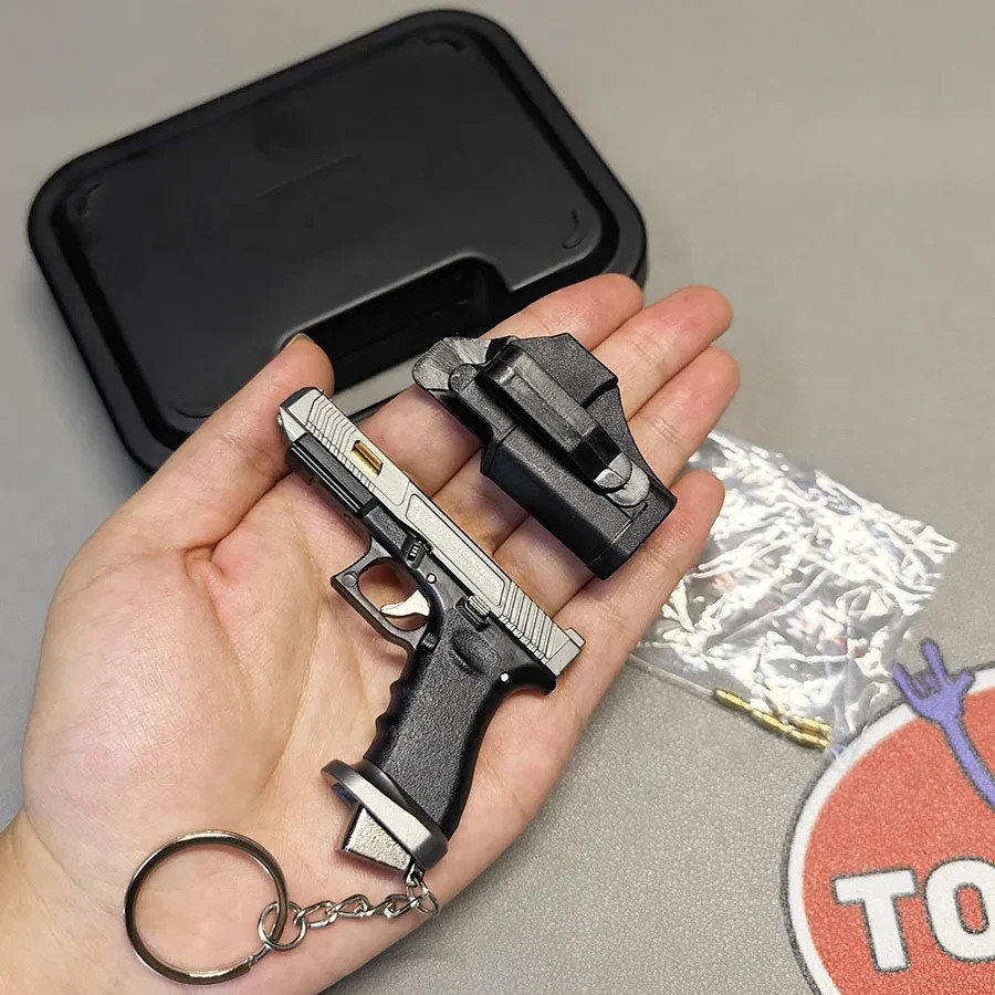 G34 Alloy Mini Pistol Keychain Toy 1:3 Scale Shell Ejection 4 Color Set