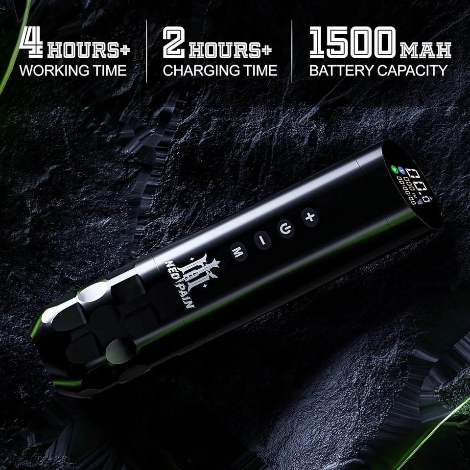 Wireless Tattoo Kit Complete for Beginners Pen Machine with Power Supply Needles