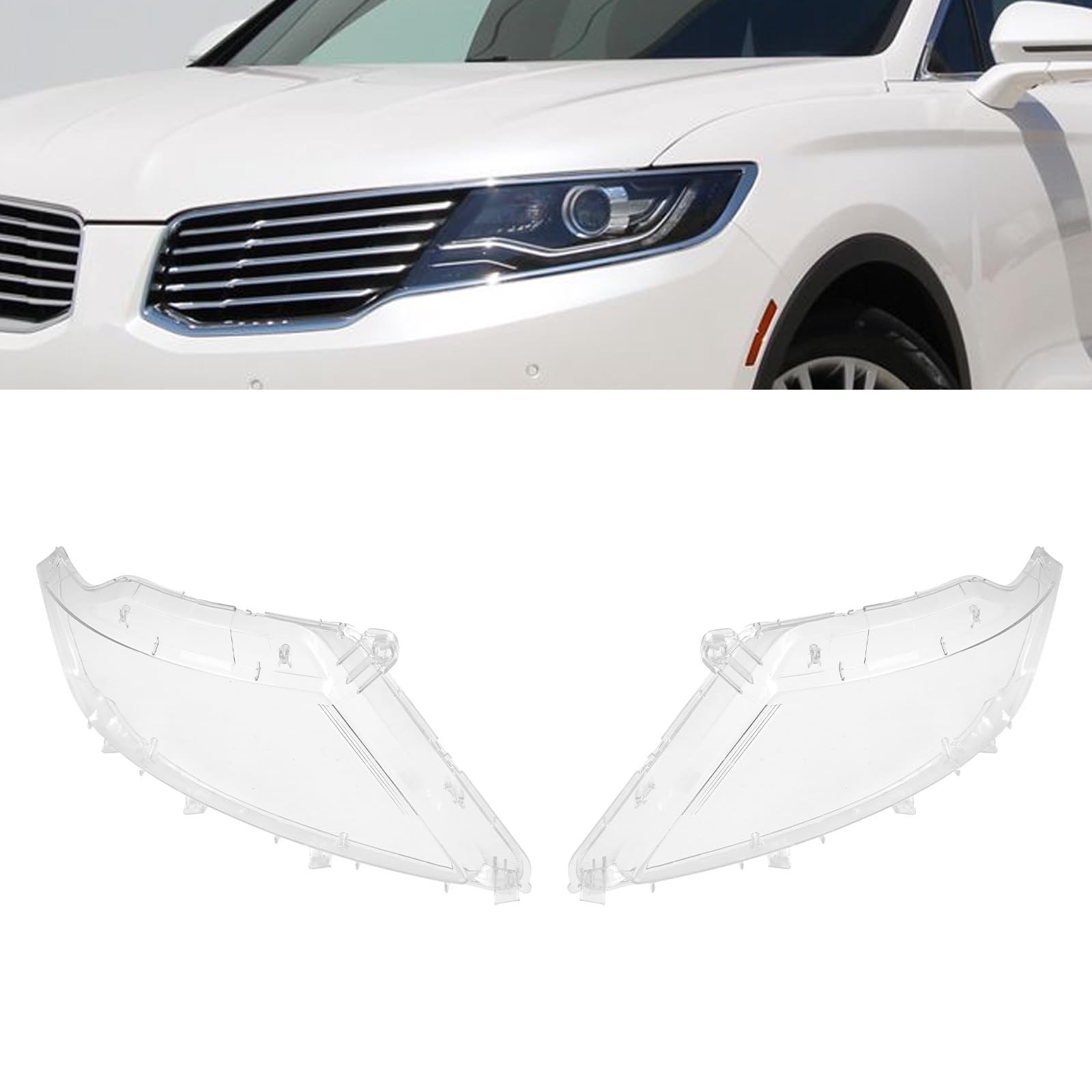 车头灯罩透明灯壳适用于林肯 MKX 2014 - 2018 替换