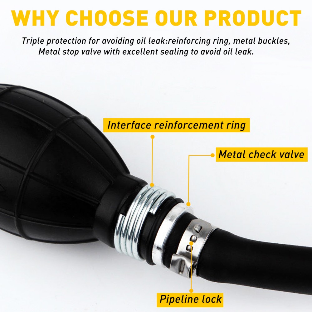 Universal 3/8" Marine Outboard Boat Fuel/Gas Hose Line Assembly Free Shipping US