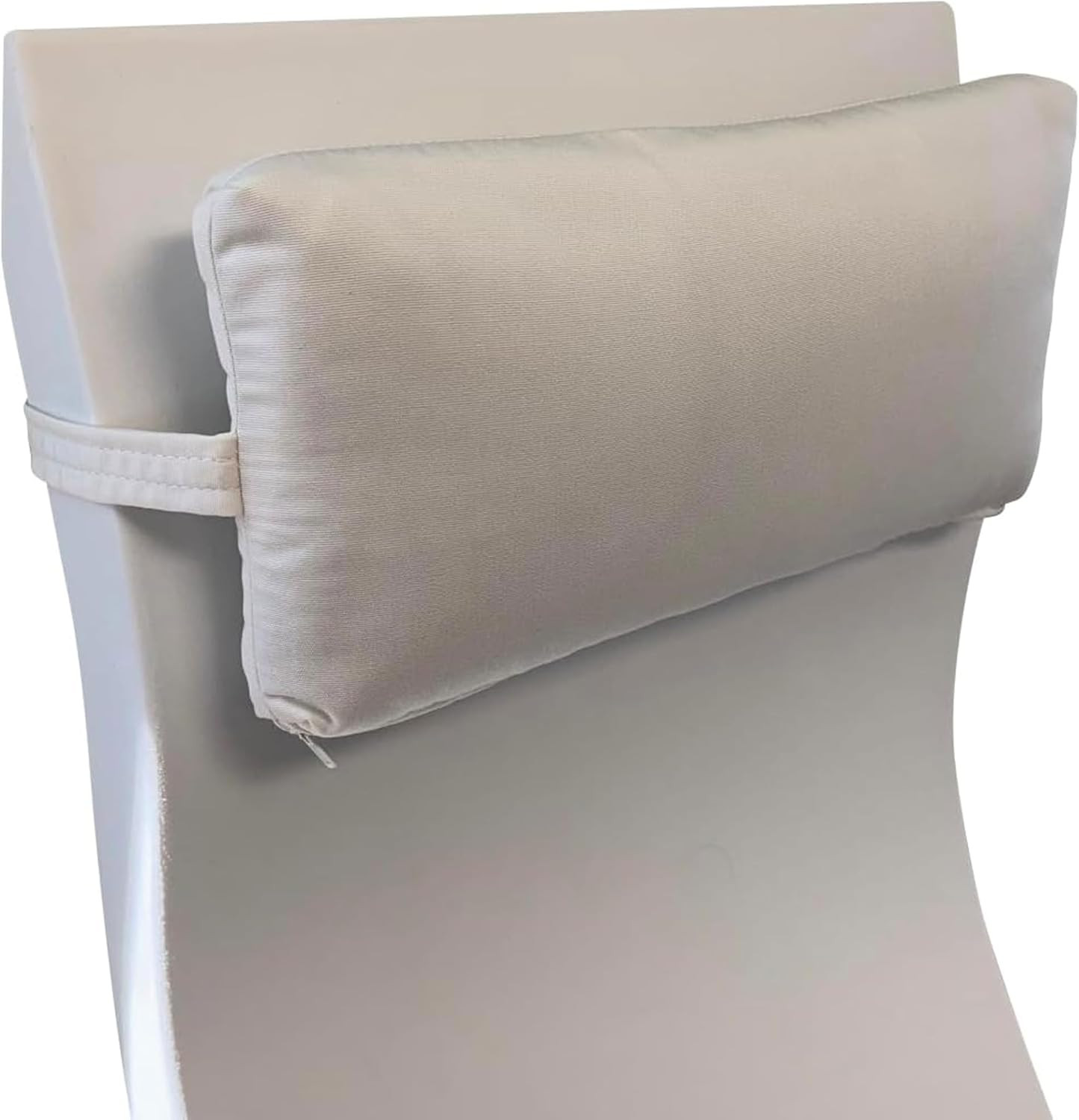 Sunbrella Natural White Outdoor Headrest Pillow for Ledge Chaises & Loungers