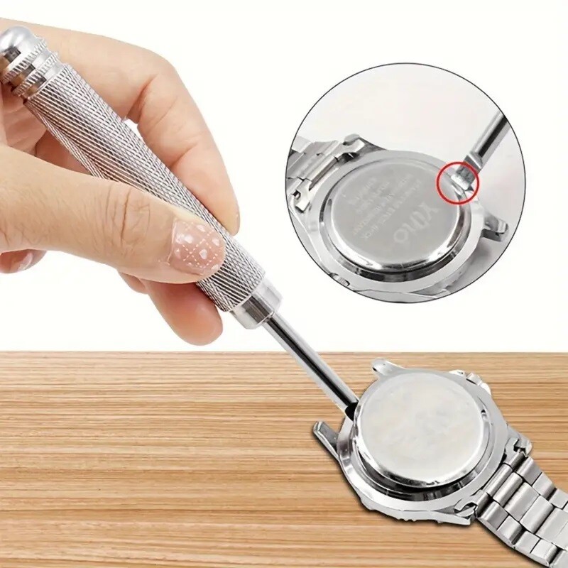 Watch Back Cover Opener Stainless Steel Metal Watch Battery Removal Repair Tool