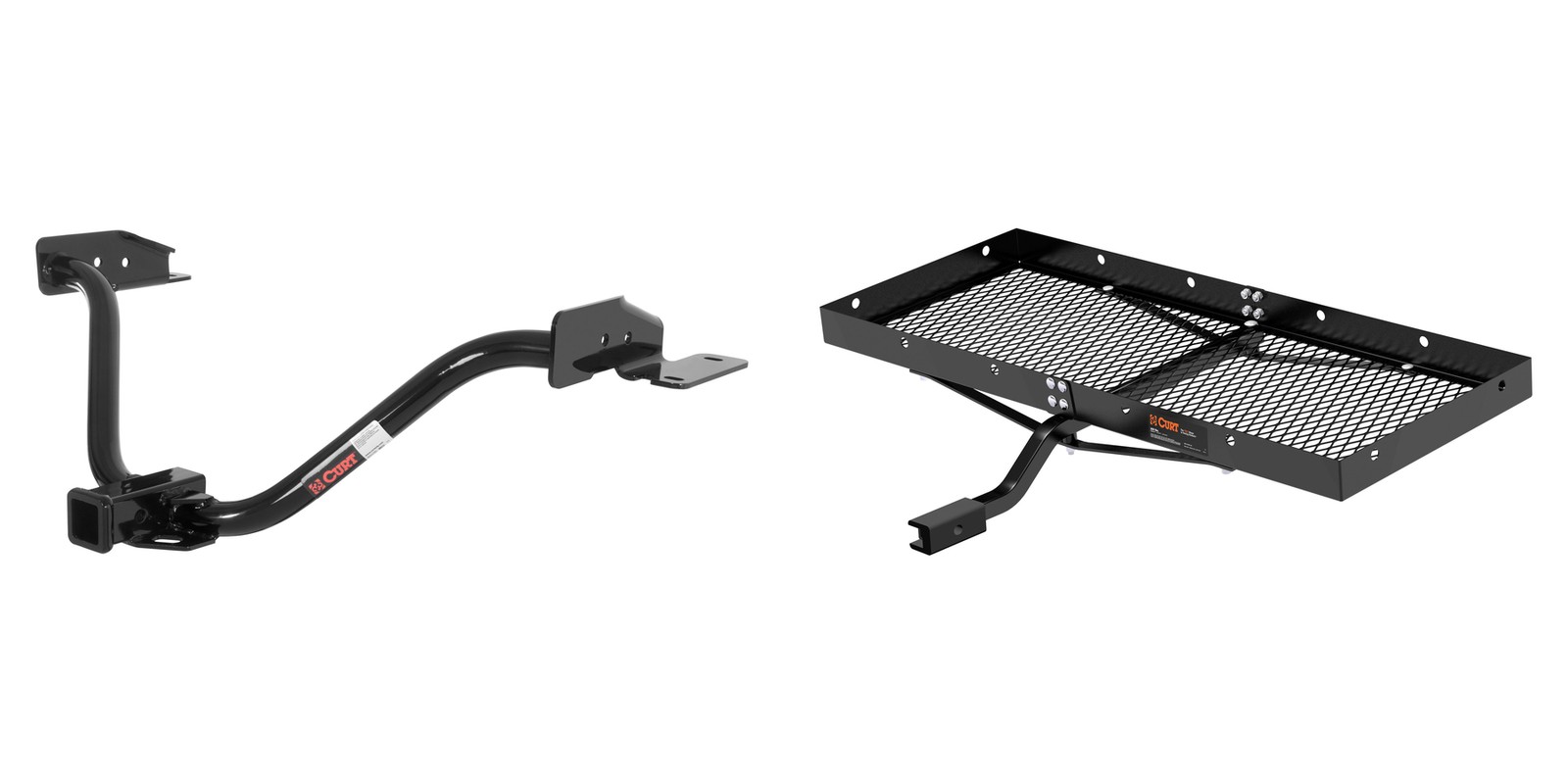 Class 3 Trailer Hitch Receiver w/ Fixed Cargo Carrier Tray 300 lbs CURT 13529