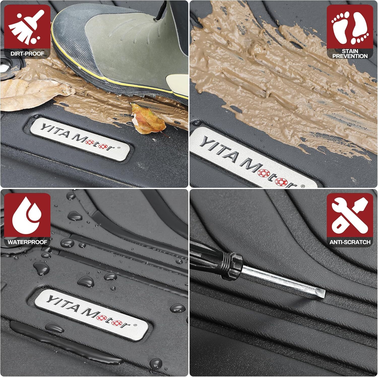 3D All Weather Floor Mats for Toyota Tacoma 2016-2023 Automatic Only Car Liners