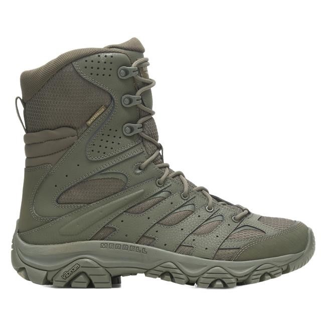 Merrell Men's Moab 3 8" Tactical Zip Waterproof Olive Boot