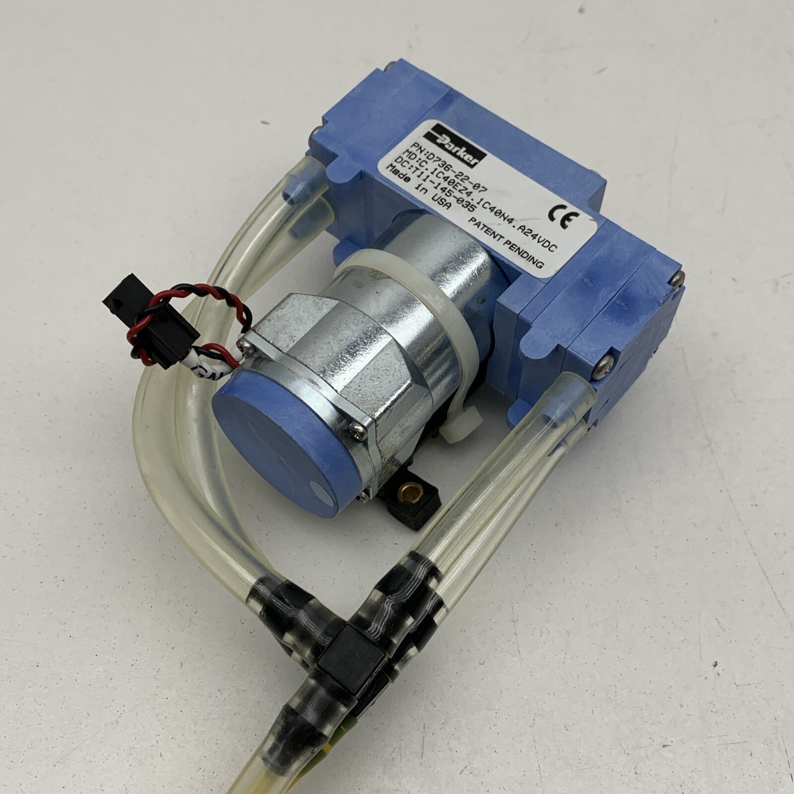 Parker D736-22-07 Miniature Dual Head Diaphragm Pump 24VDC with Tubing
