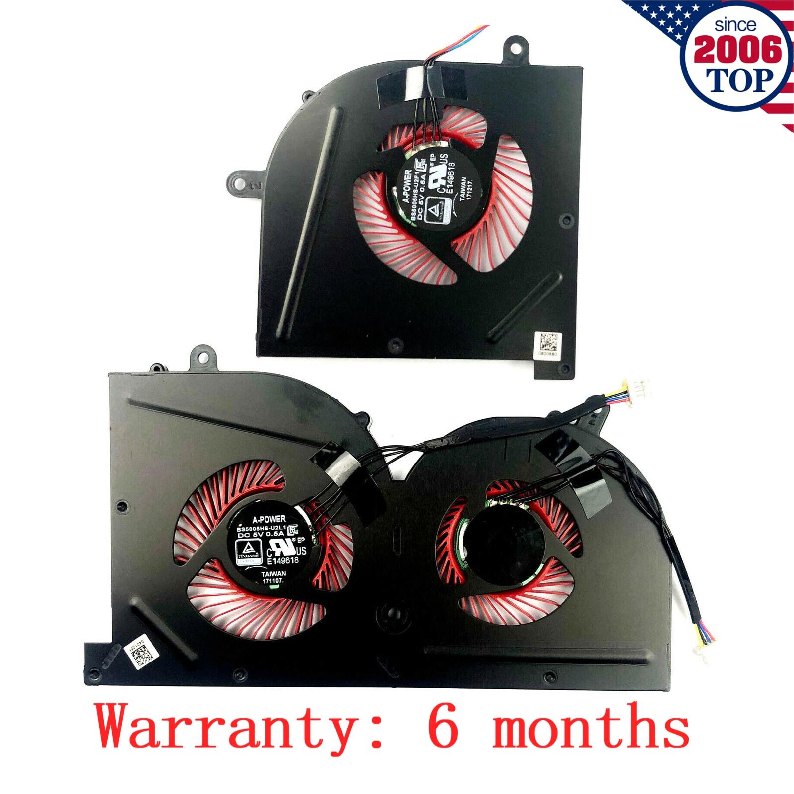 CPU GPU Cooling Fan for MSI GS63 GS63VR GS73 GS73VR MS-16K2 BS5005HS-U2F1 U2L1