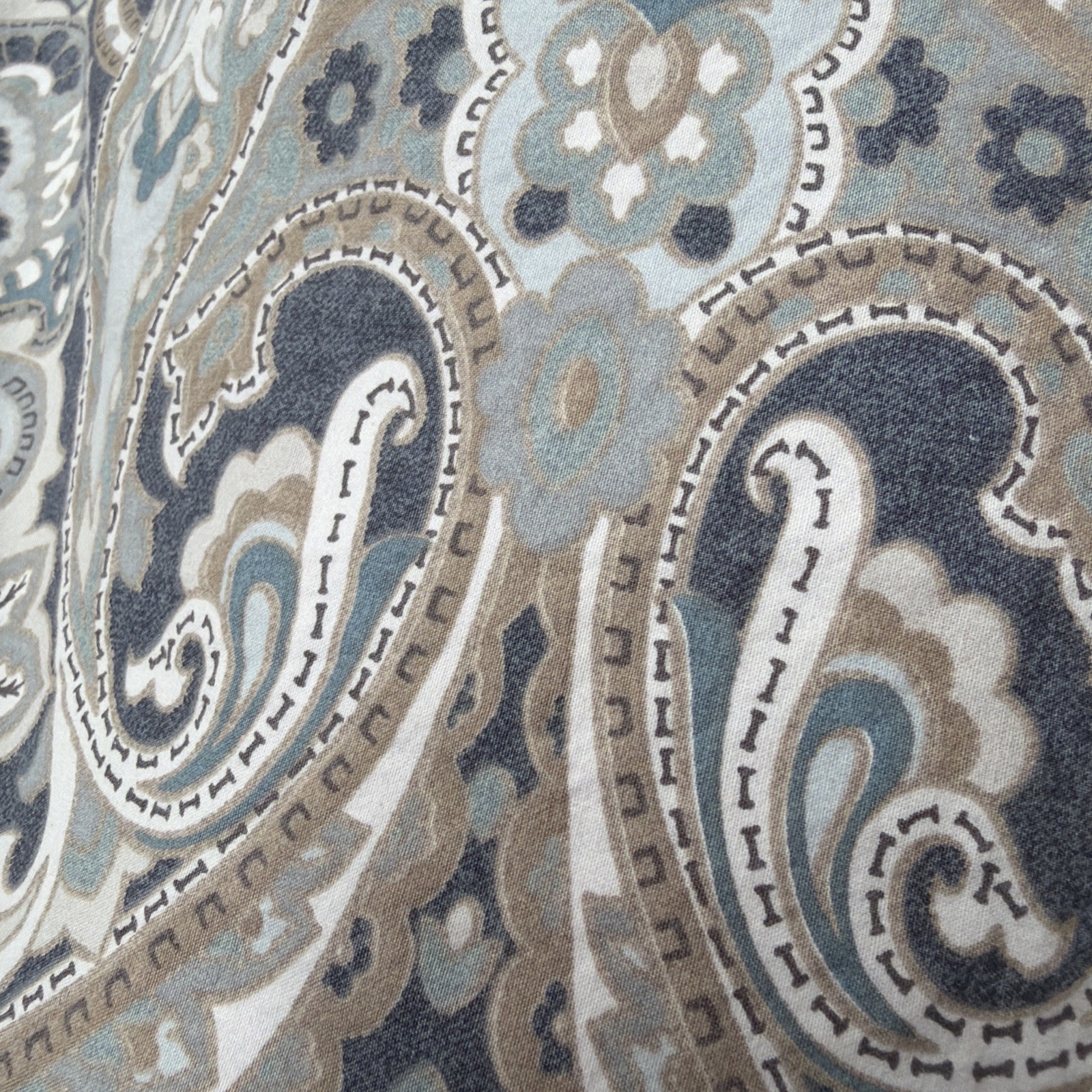 POTTERY BARN McKENNA Blue Gray Paisley Full Queen Duvet Cover