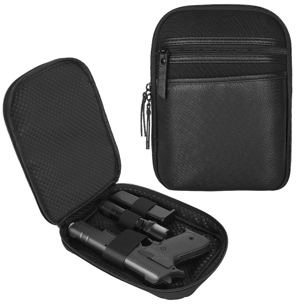 Concealed Carry Gun Pouch Pistol Holster Pack Waist Pocket Bag Belt Loops Black