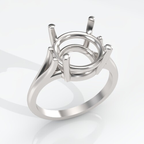 (9mm - 15mm Round) Wire Mount Sterling Silver Ring Setting (Ring Size 7)