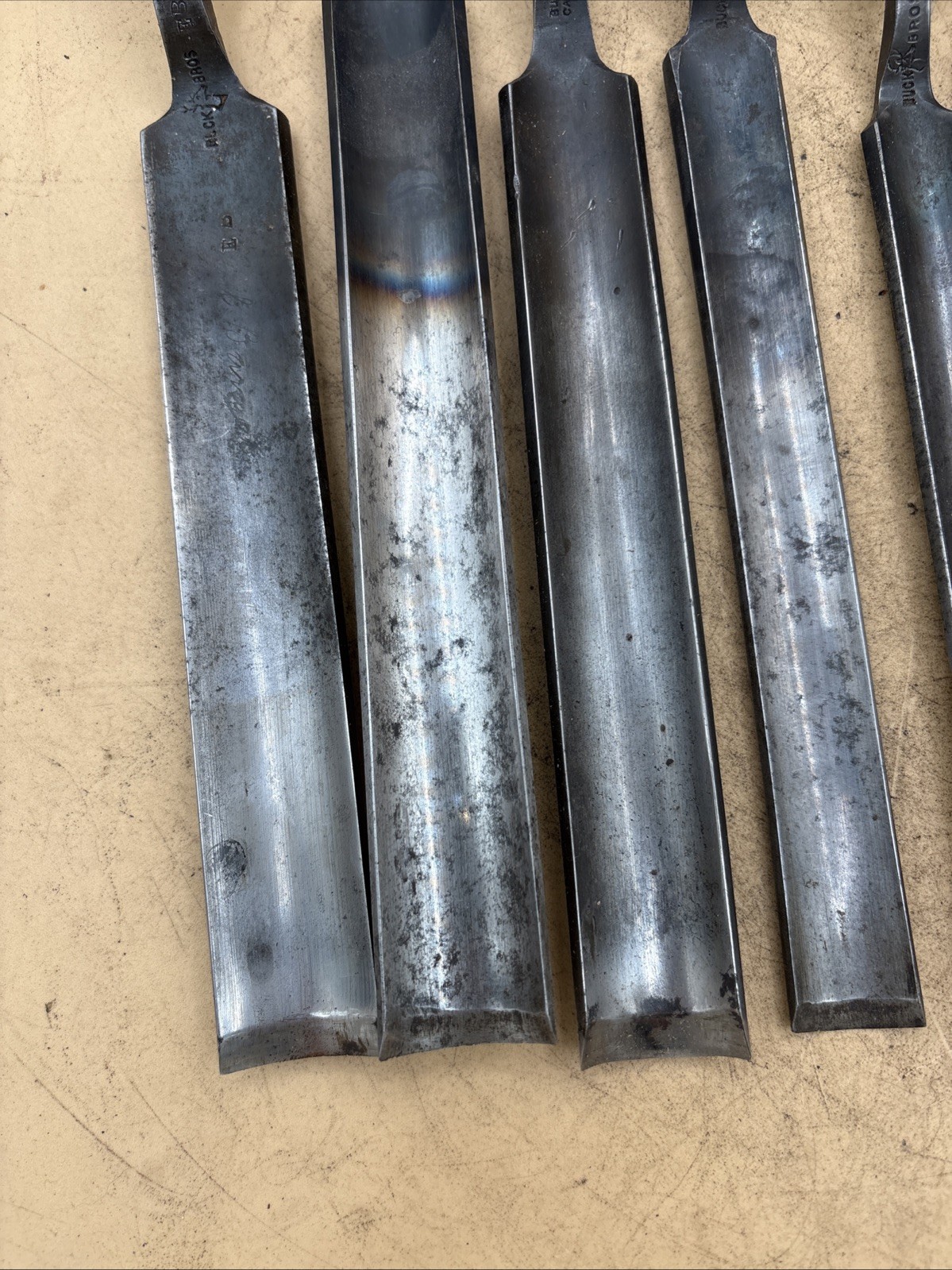 Buck Bros Vintage Lot of 8 Crank Neck Gouge Chisels Wood Carving