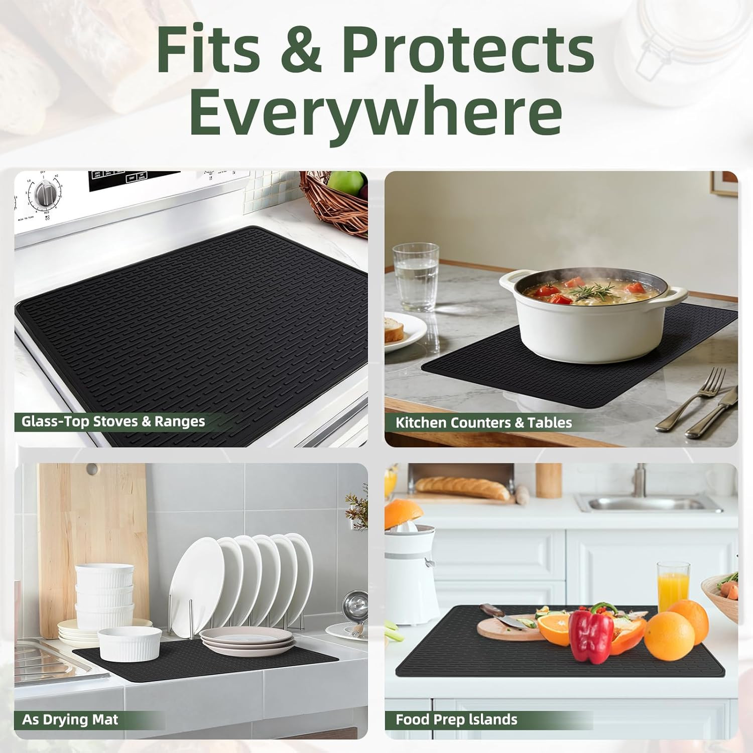 Stove Top Cover for Electric Stove - Silicone Stove Mat for Glass Top Stove, Gla
