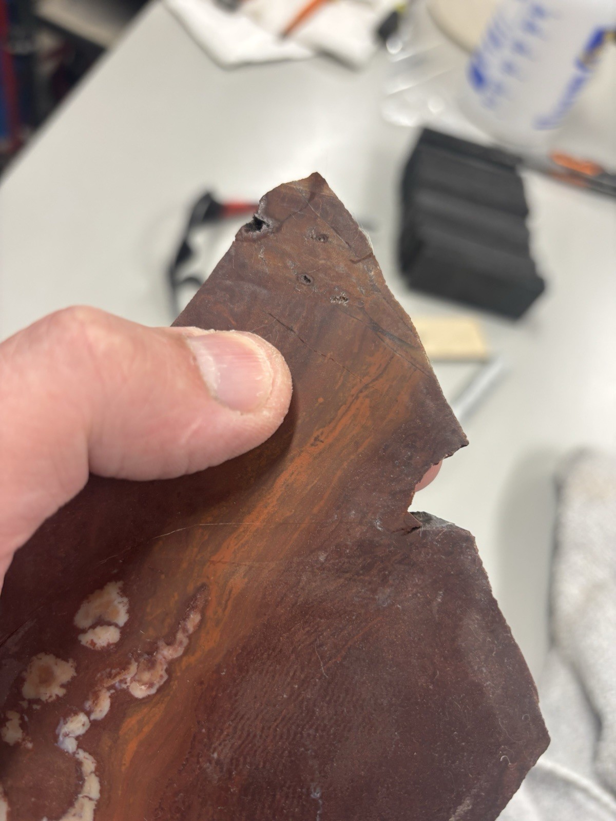 Heat Treated Poka Dot Agate Flint Knapping Arrow Heads Material Test Flaked