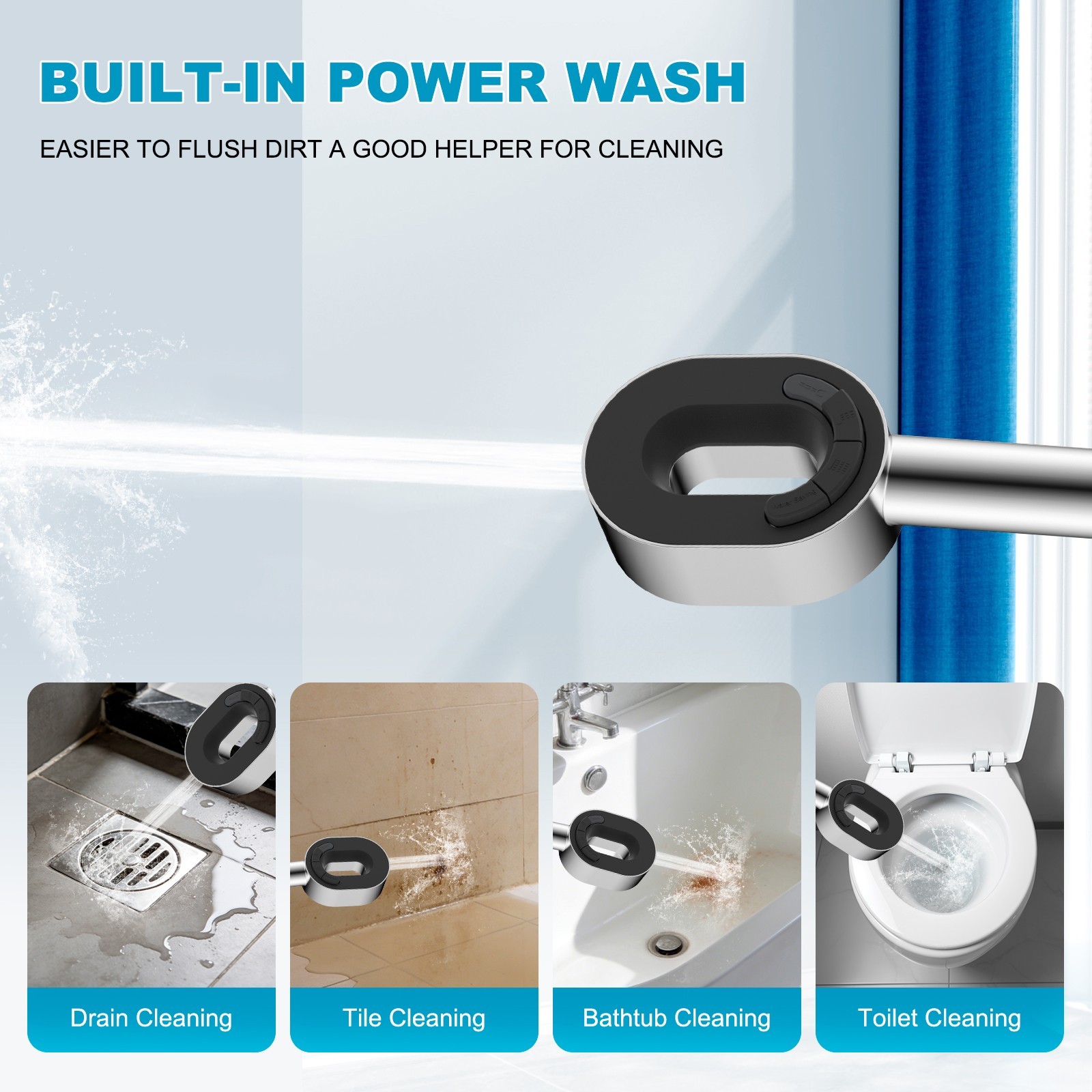 High Pressure Shower Head with handheld spray combo Filtered LED Temp Display