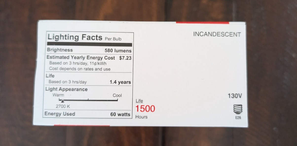 60 Watt Clear Rough Service A19 Bulbs 4 Pack Shatter Resistant