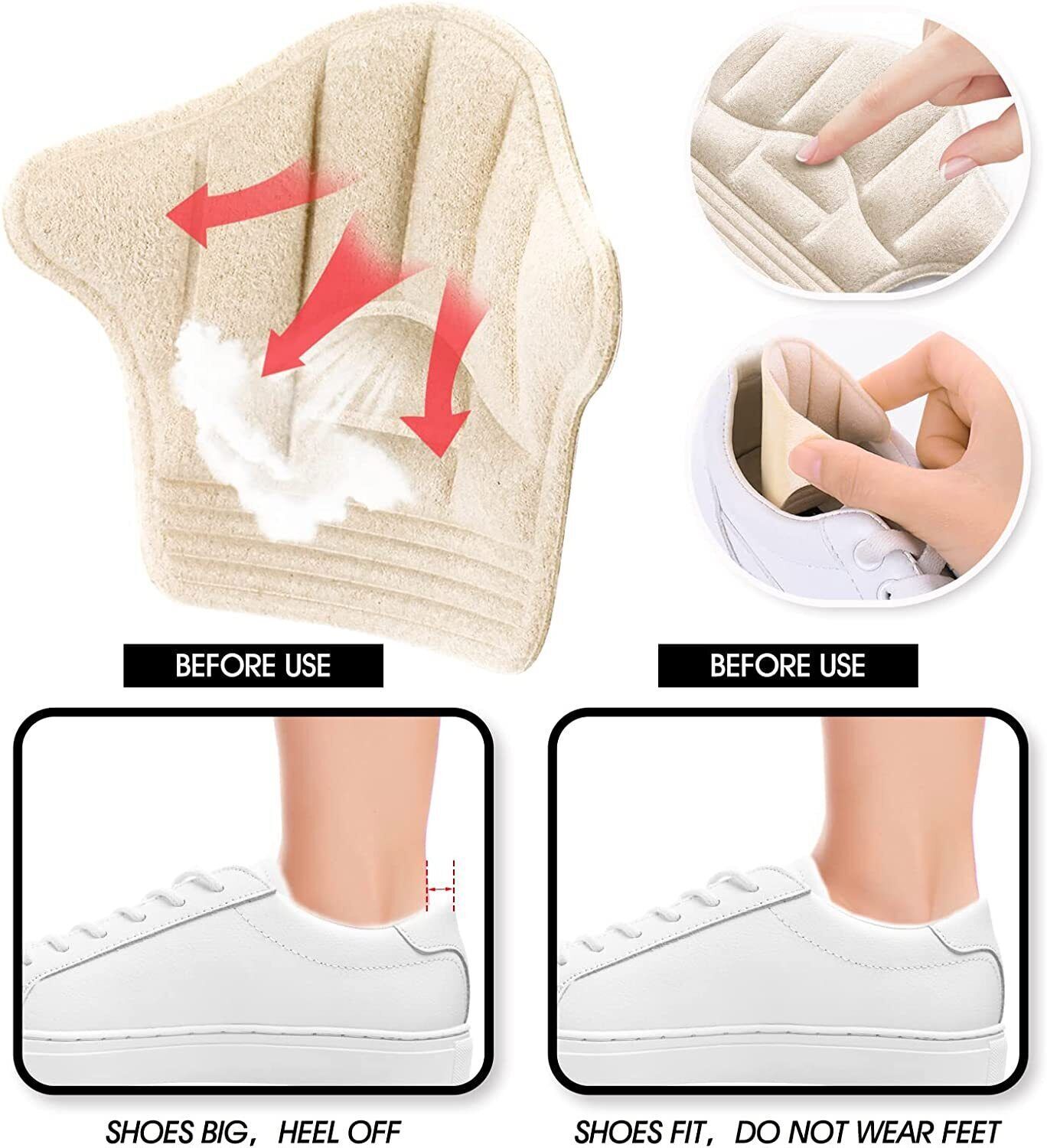 Heel Grips for Loose Shoes Heel Cushion Pads No-Slip Shoe Inserts Half Wholesale