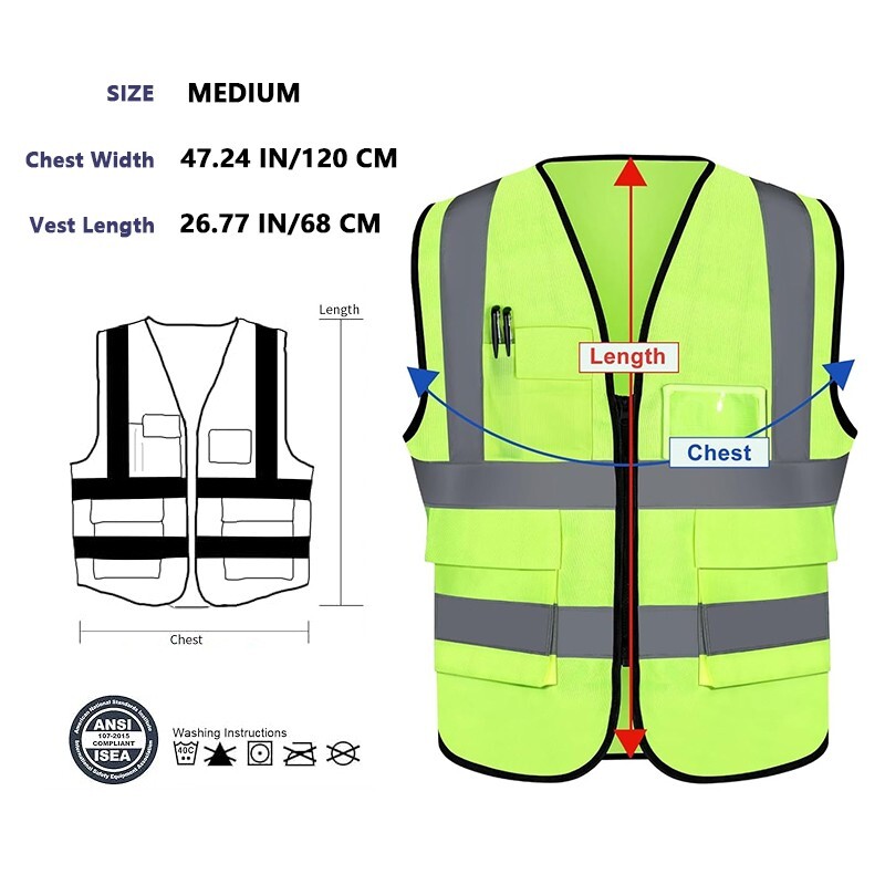 High Visibility Reflective Safety Vest for Men Women Work Construction Vest