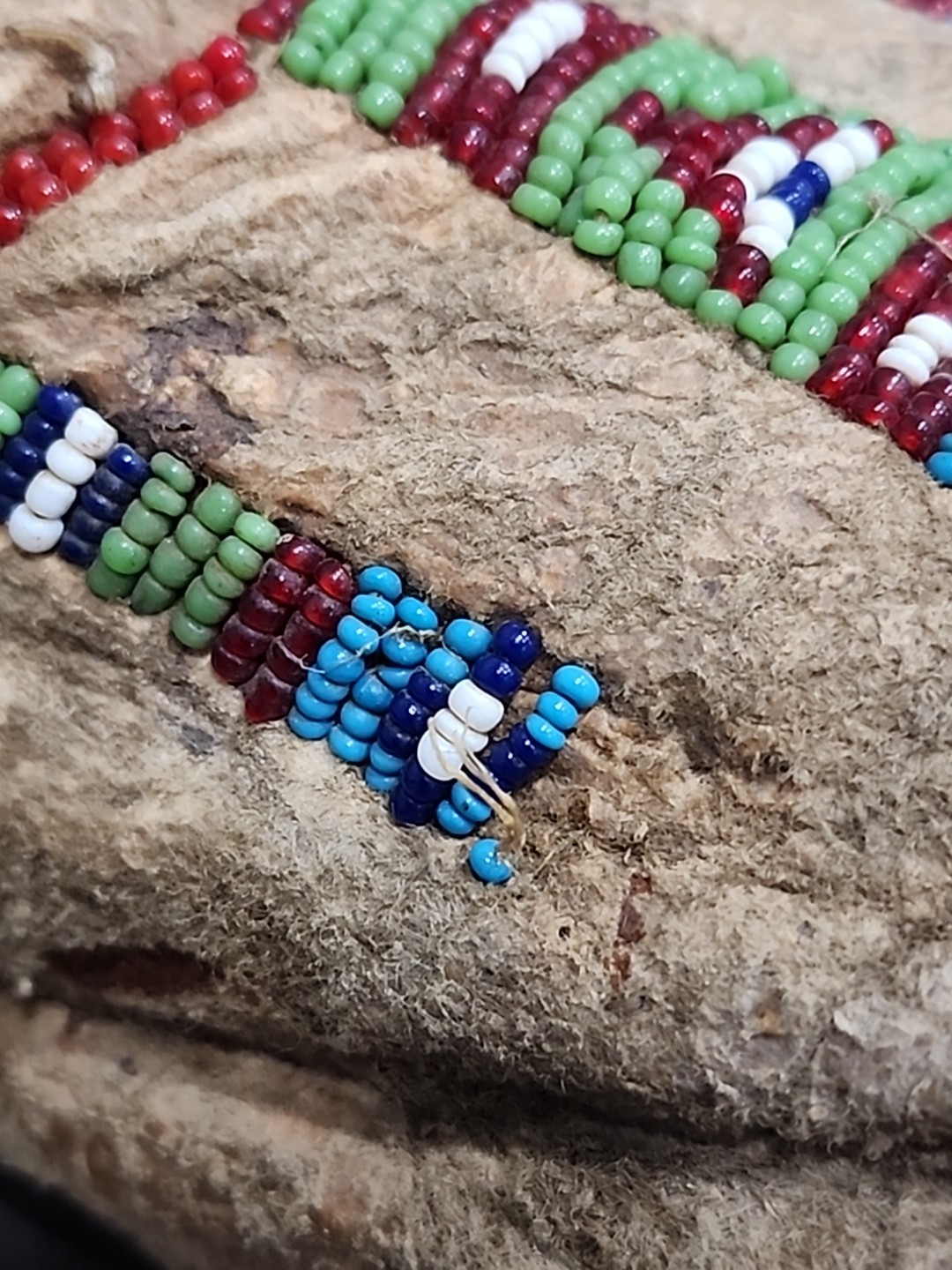 Northern Plains Moccasins with beaded Geometric Pattern Tops C.1890
