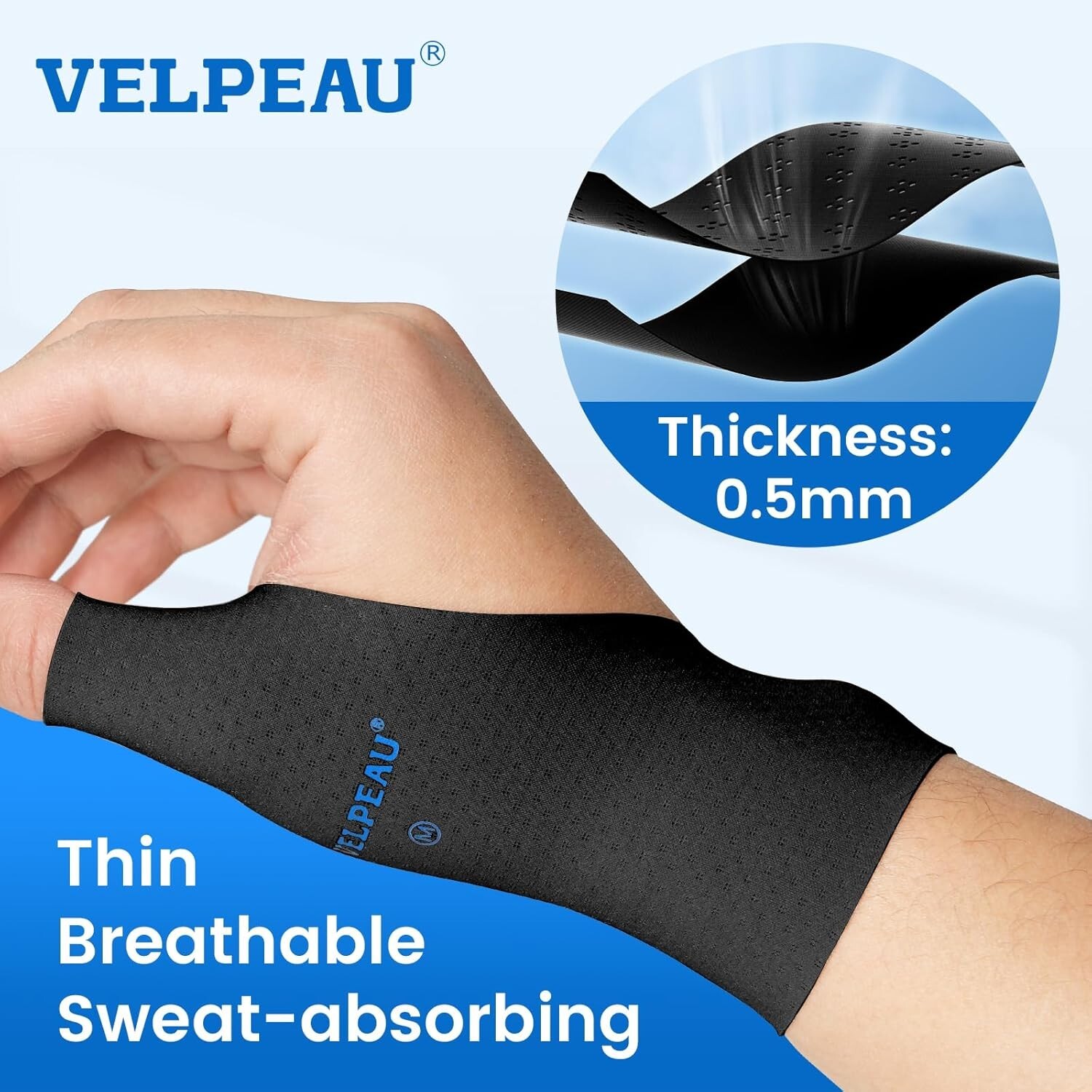 2PCS VELPEAU Thumb and Wrist Compression Sleeve for Tendonitis for Pain Relief
