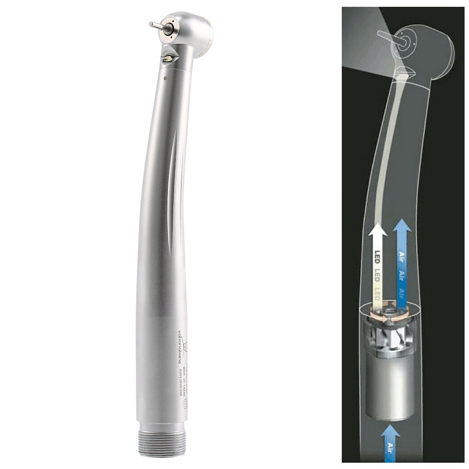 Pieza de mano LED turbina alta velocidad fibra óptica dental estilo NSK 2/4 Hole