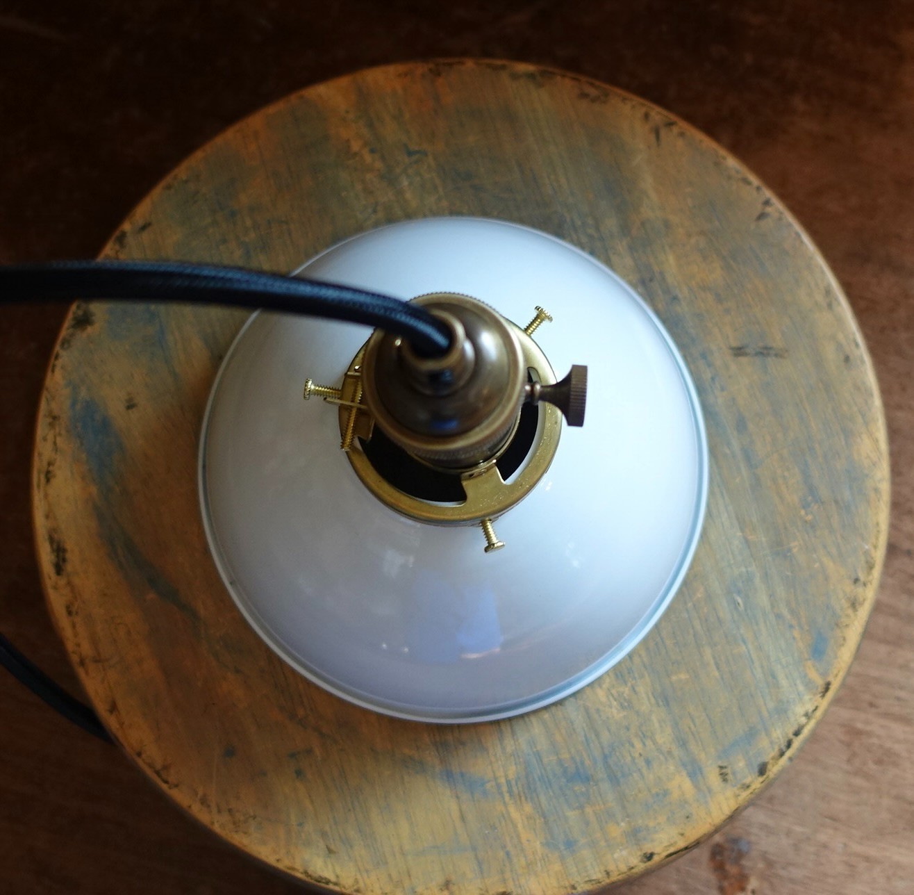 2-1/4" Clamp-On Shade Fitter - Brass Shade Holder fits sockets 1.25" diameter