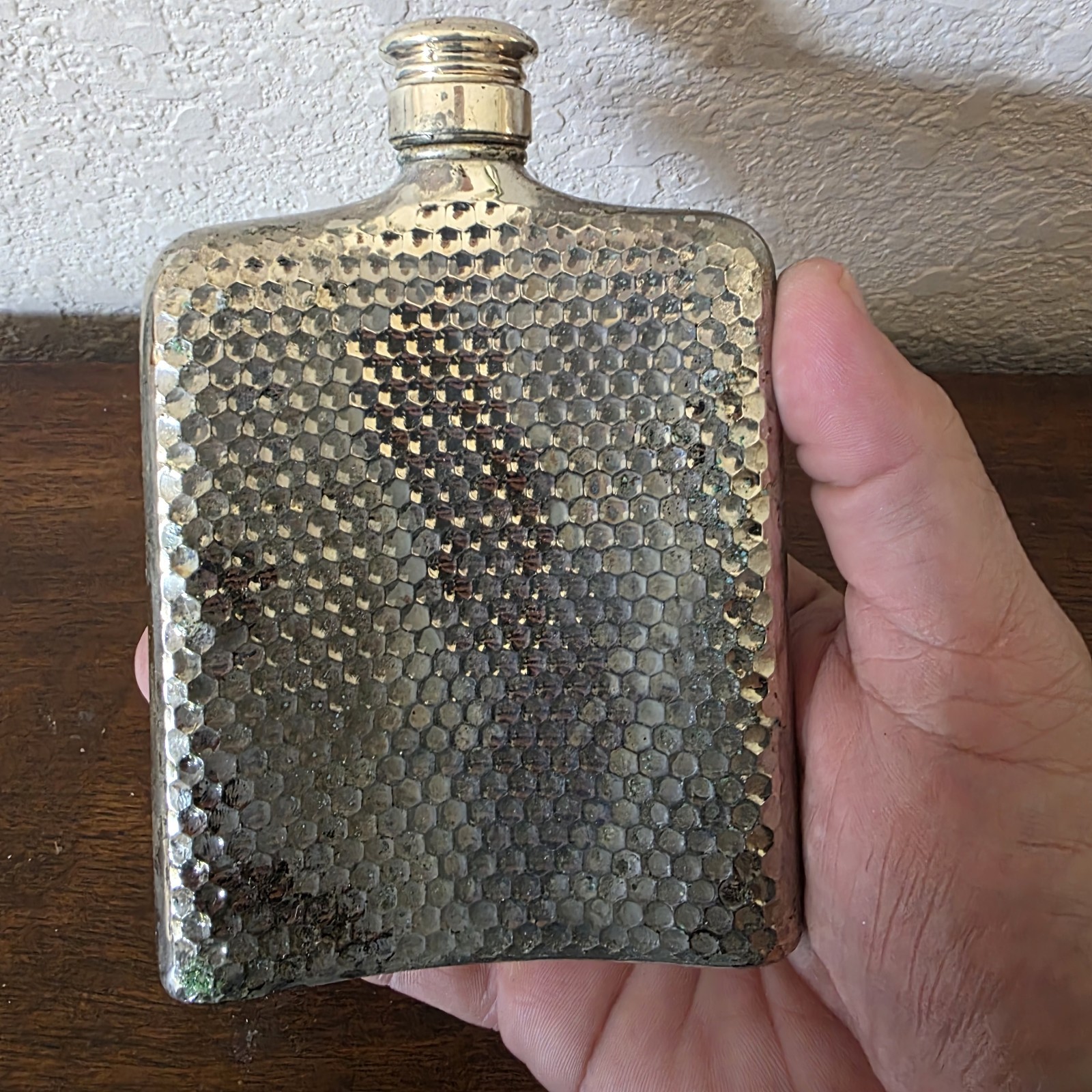 Vintage 1983 Godinger Silverplated Face of Bacchus God of Wine Flask