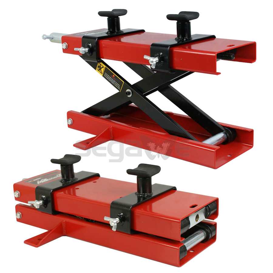 Wide Deck 1100 LB Motorcycle Center Scissor Lift Jack Hoist Stand Bikes ATVs