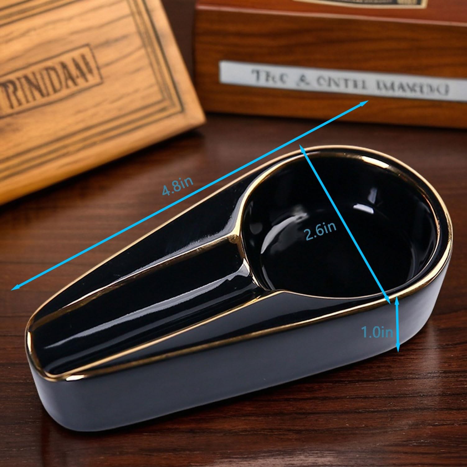 Cigar Ashtray Patio Single Ceramic Outdoor Ash Tray Cigars Portable Travel Po...