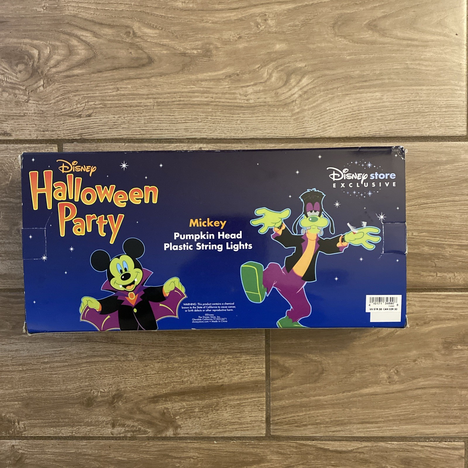 New Disney Halloween Mickey Pumpkin Head Plastic String Lights Store Exclusive