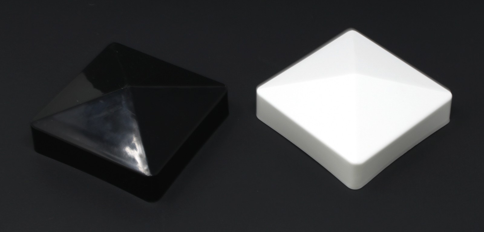 Fence Post Pvc or Vinyl Cap Plastic White True 4 x 4 pyramid 4x4 100 MM