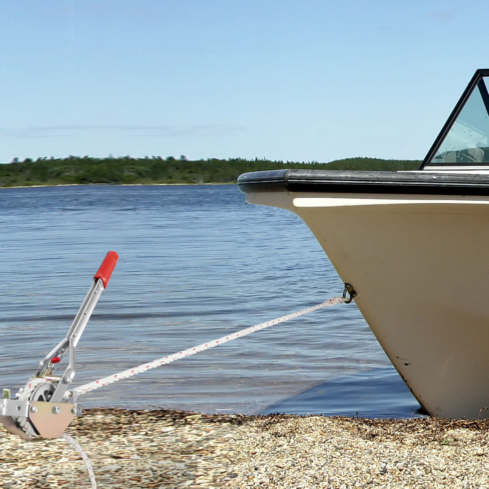 VEVOR Rope Puller Come Along Winch 3/4 Ton 1653lb Capacity 100' of 0.6" dia Rope