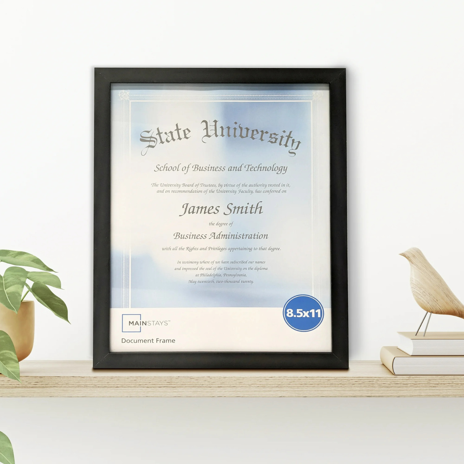 (2 Pack) 8.5x11 Document Picture Frame Certificate Wall Home Office Decor, Black