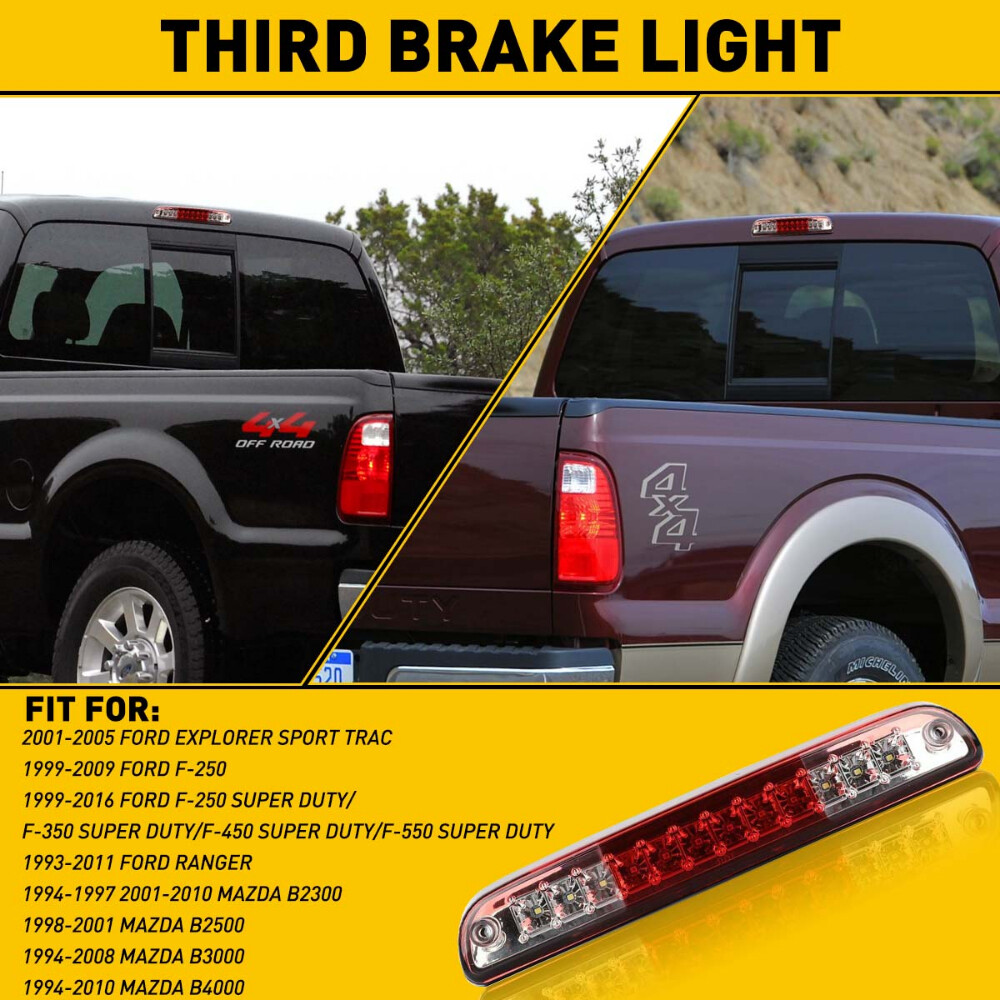 LED Third 3rd Brake Light Red For 99-16 Ford F250 F350 Super Duty Cargo USA