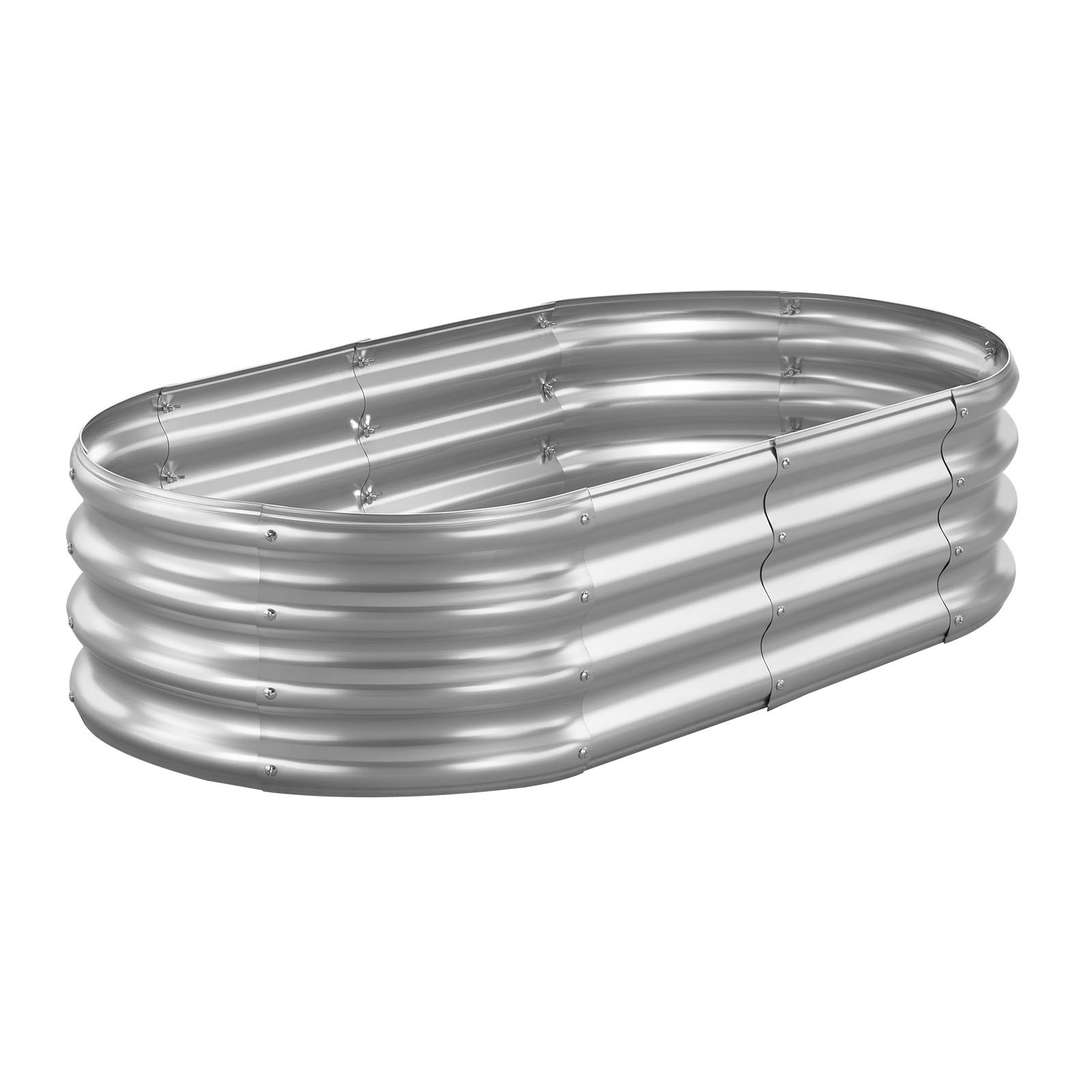 Uimoso Metal Raised Garden Bed Galvanized Planter Box 4x2x1 ft in Silver Finish