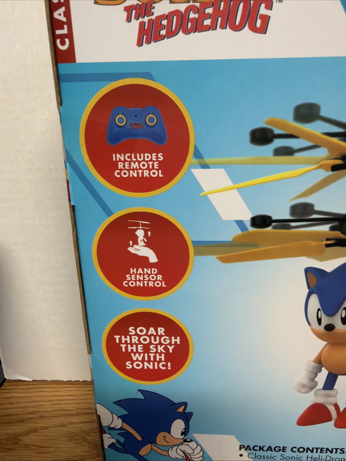 Classic Sonic The Hedgehog HELI-DRONE FLYER Inc Remote Control Hand Sensor NEW