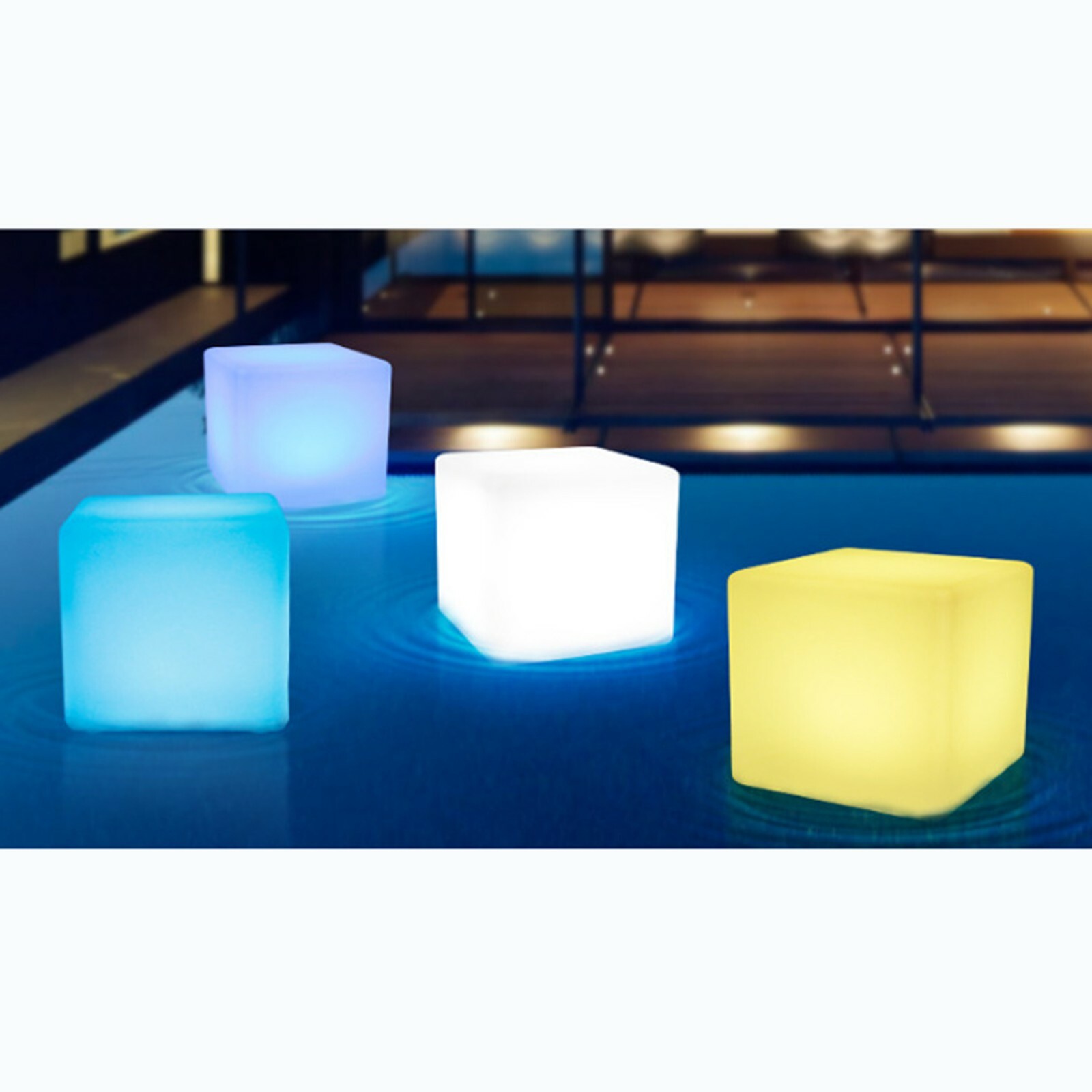 Cube LED RGB 16 Color Changing Light Stool Outdoor Indoor Patio Party Chair Seat
