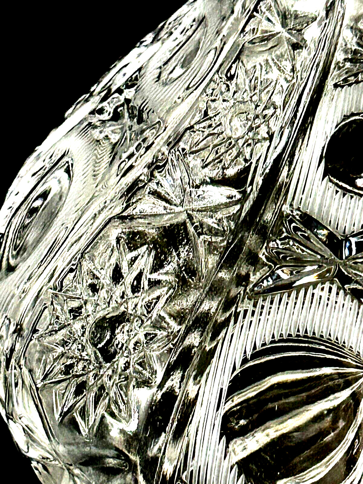 Glass Crystal Decanter Dragon Handle 11.5" Tall Italy