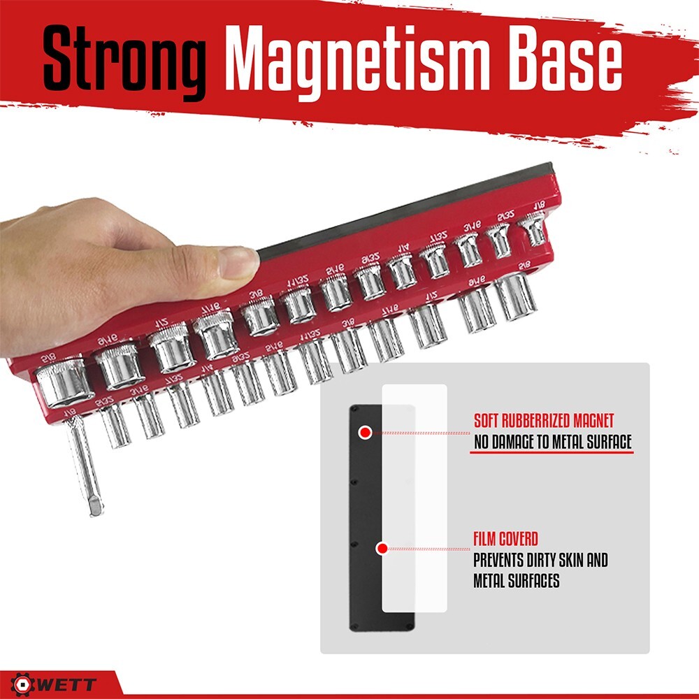 6-Piece Socket Holder Set, Magnetic Socket Organizer Set