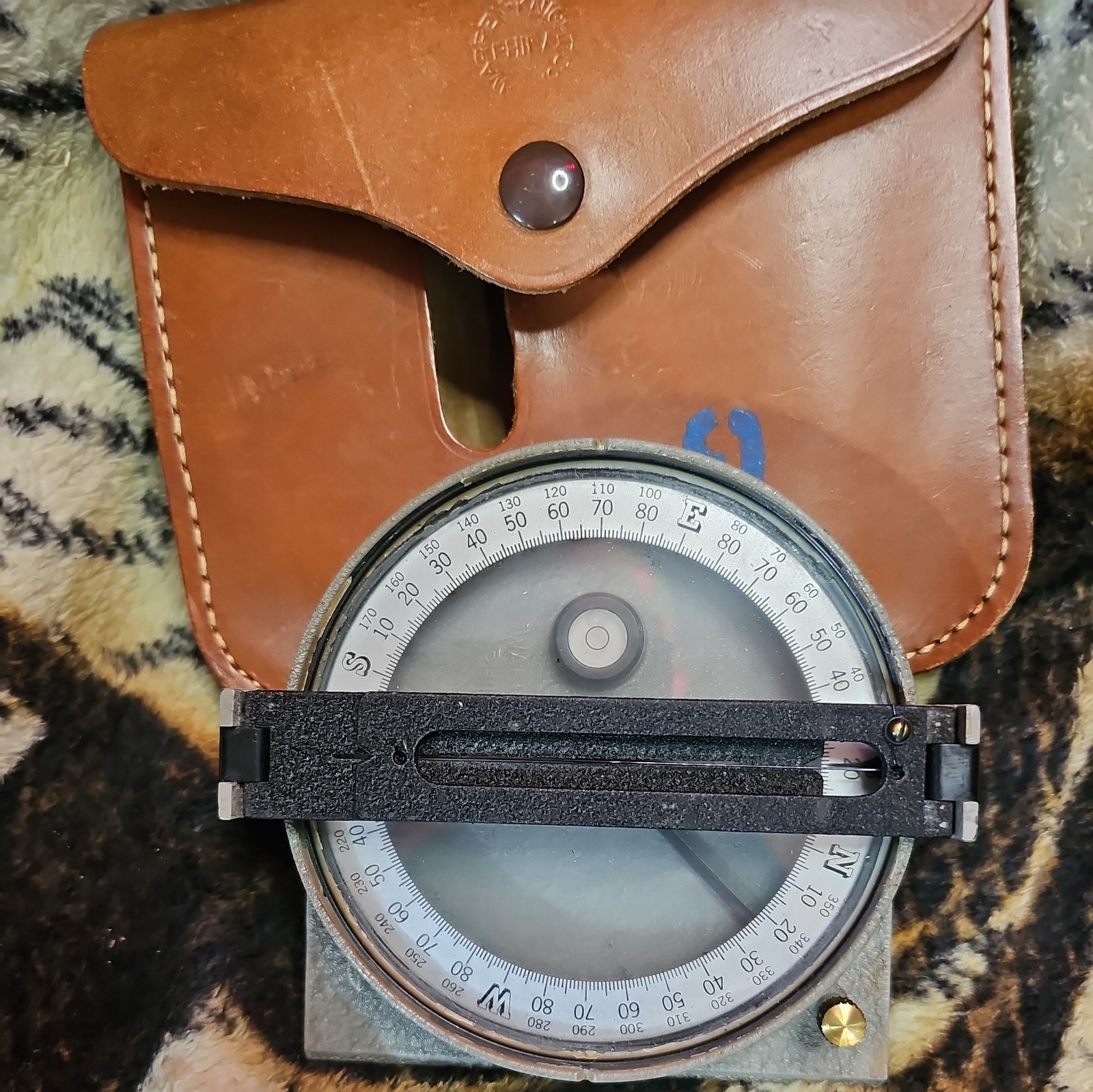 Vintage Antique Surveyors Compass Warren Knight Co Philadelphia PA W/pouch