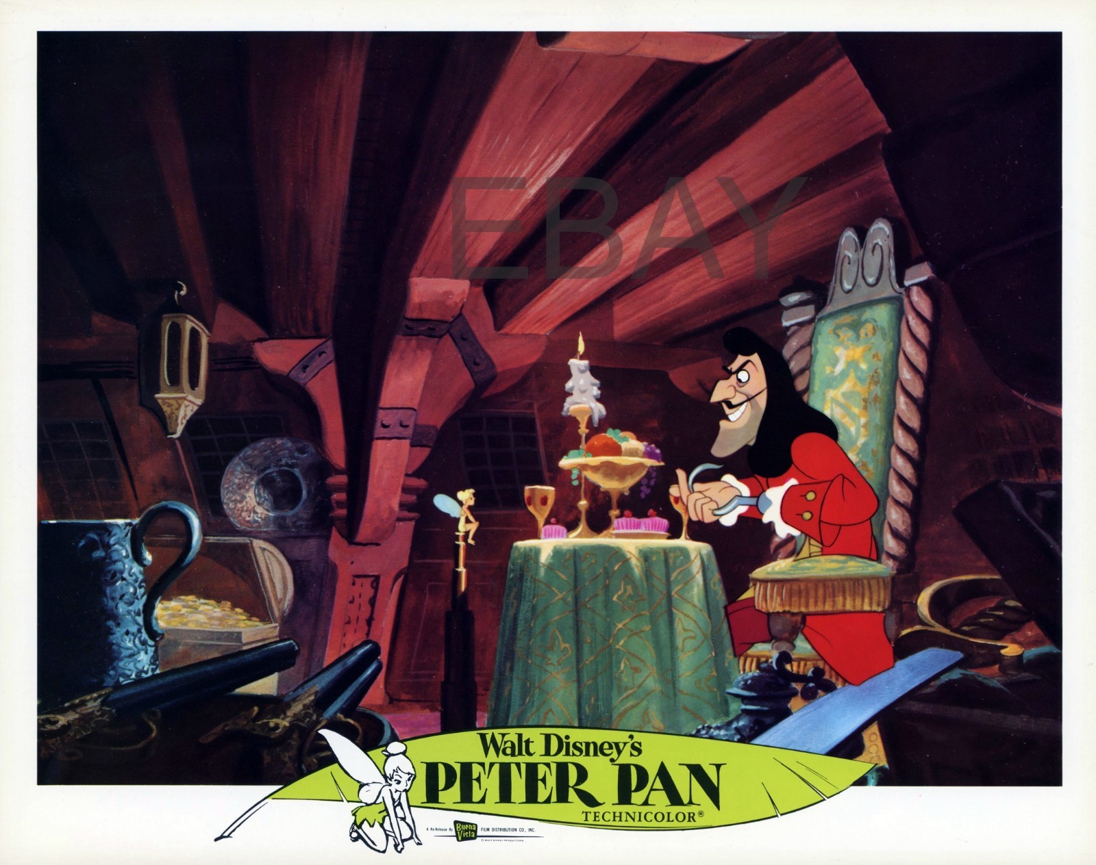Disney PETER PAN (R1976) - Vintage 11x14 lobby card set 9 + orig envelope NICE!