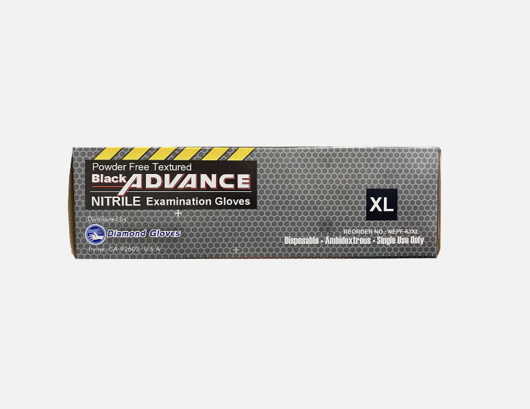Advance Nitrile Examination Gloves 6-mil, Black - 1000 Pieces New (S/M/L/XL)