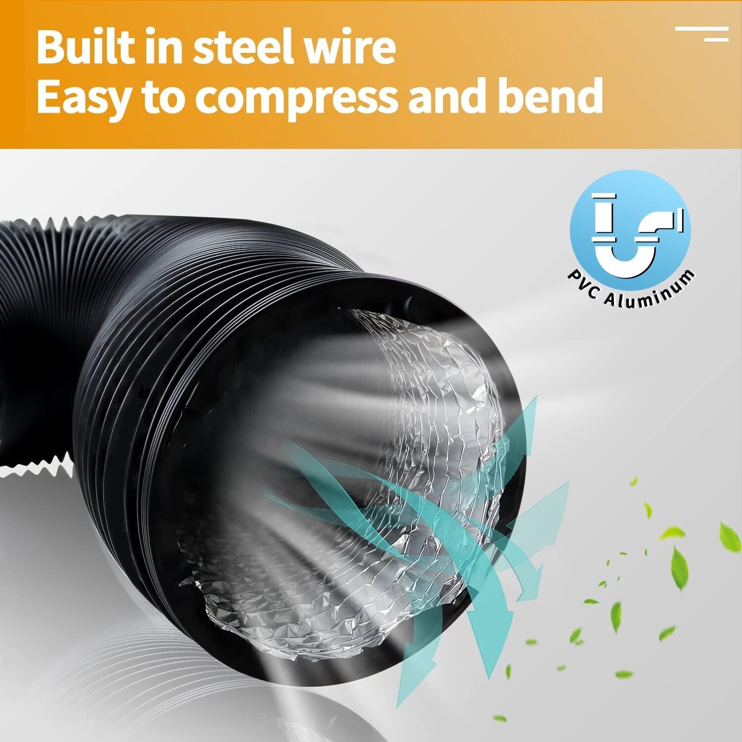 12 in x 25 ft Black Insulated Flexible Ducting HVAC Air Vent