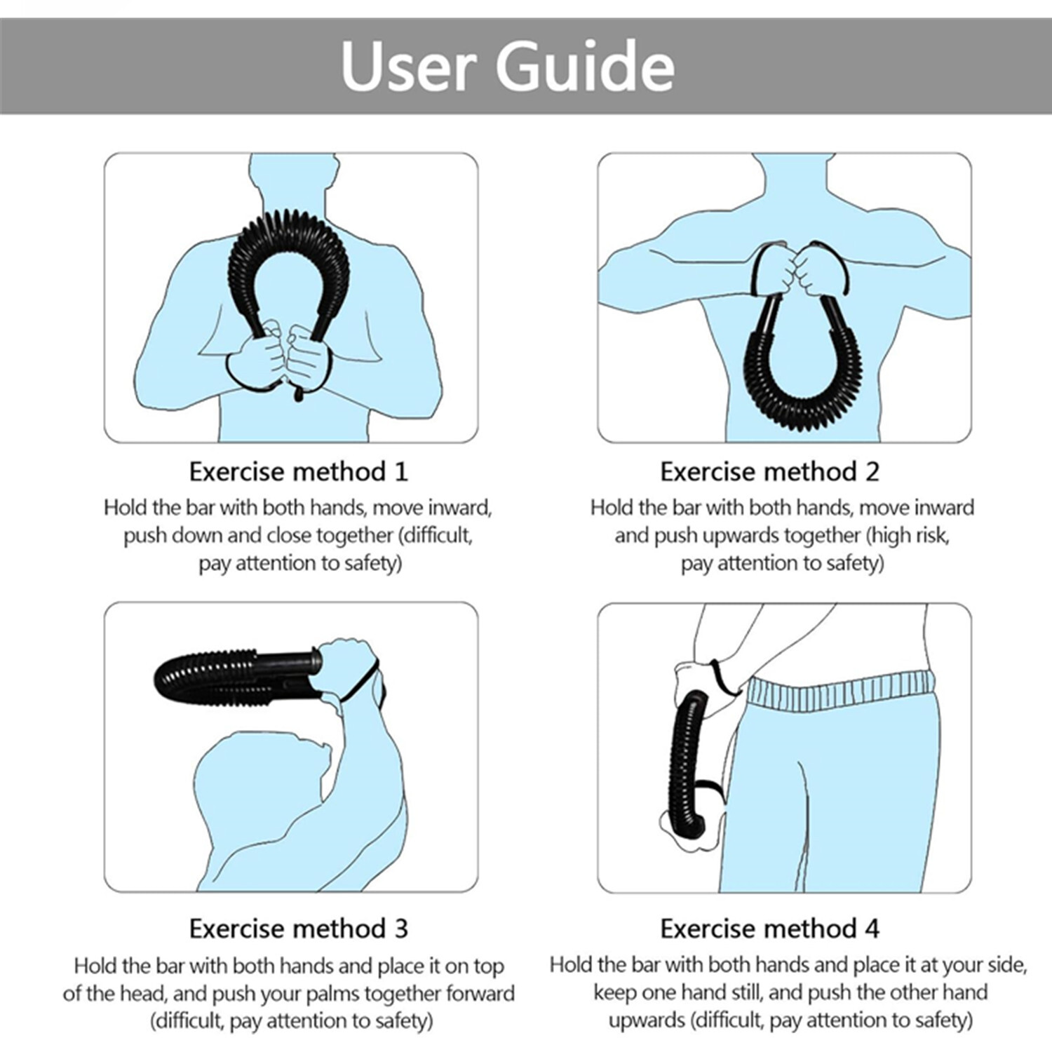 Heavy Duty Power Twister Bar for Upper Body Arms Strength Training Spring Chest