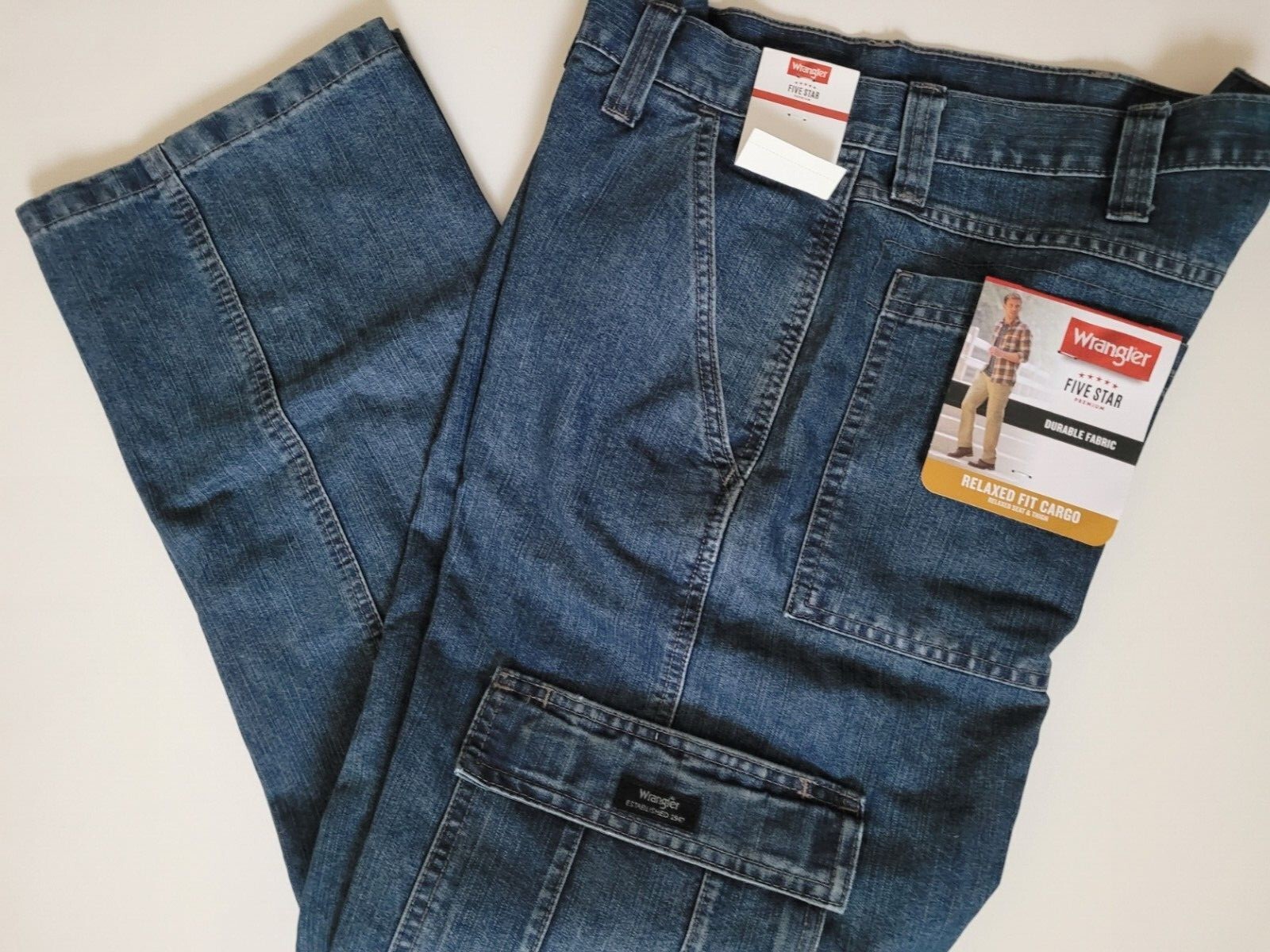 Wrangler Men's Cargo Jeans 6 Pocket  - Relaxed Fit - 1070LGWDS